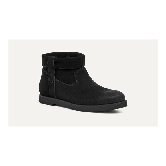 UGG Josefene Cuff Suede Ankle Booties Zip Black - Picture 1 of 11